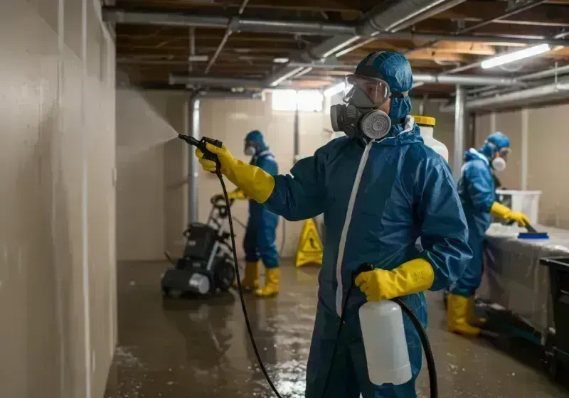 Basement Sanitization and Antimicrobial Treatment process in Island Lake, IL