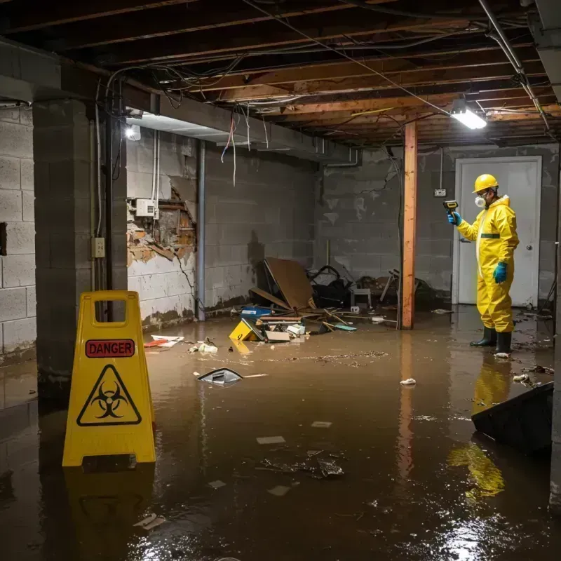 Flooded Basement Electrical Hazard in Island Lake, IL Property